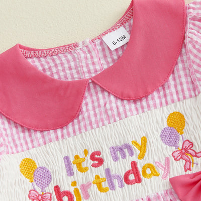 IT'S MY BIRTHDAY Pink Checkered Dress
