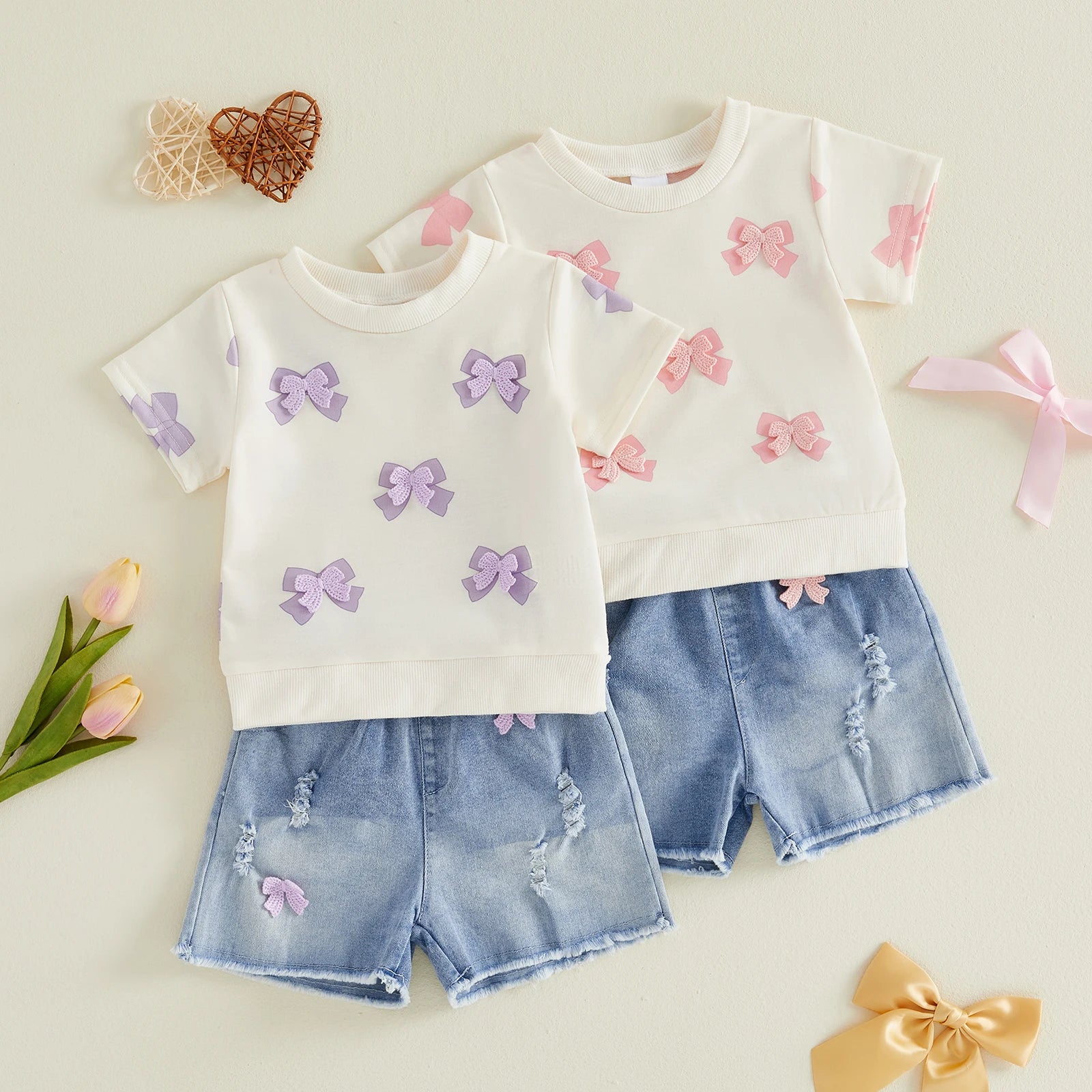 BOWTIE Denim Shorts Outfit
