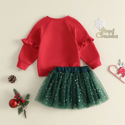 HOLLY JOLLY Pompom Skirt Outfit