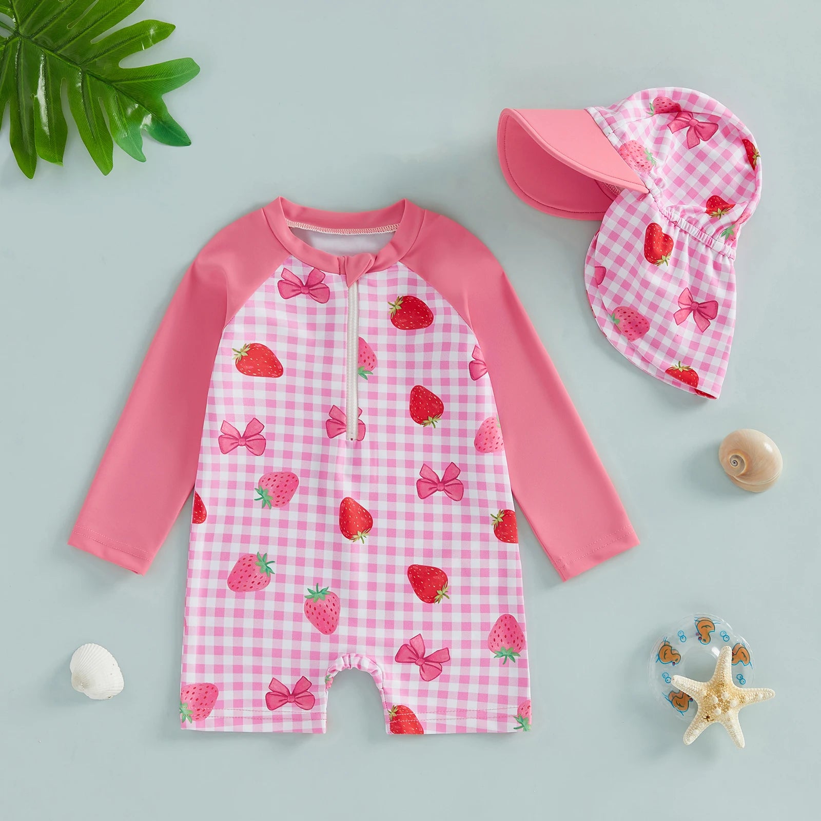 BERRIES & BOWS Swimsuit with Sun Hat