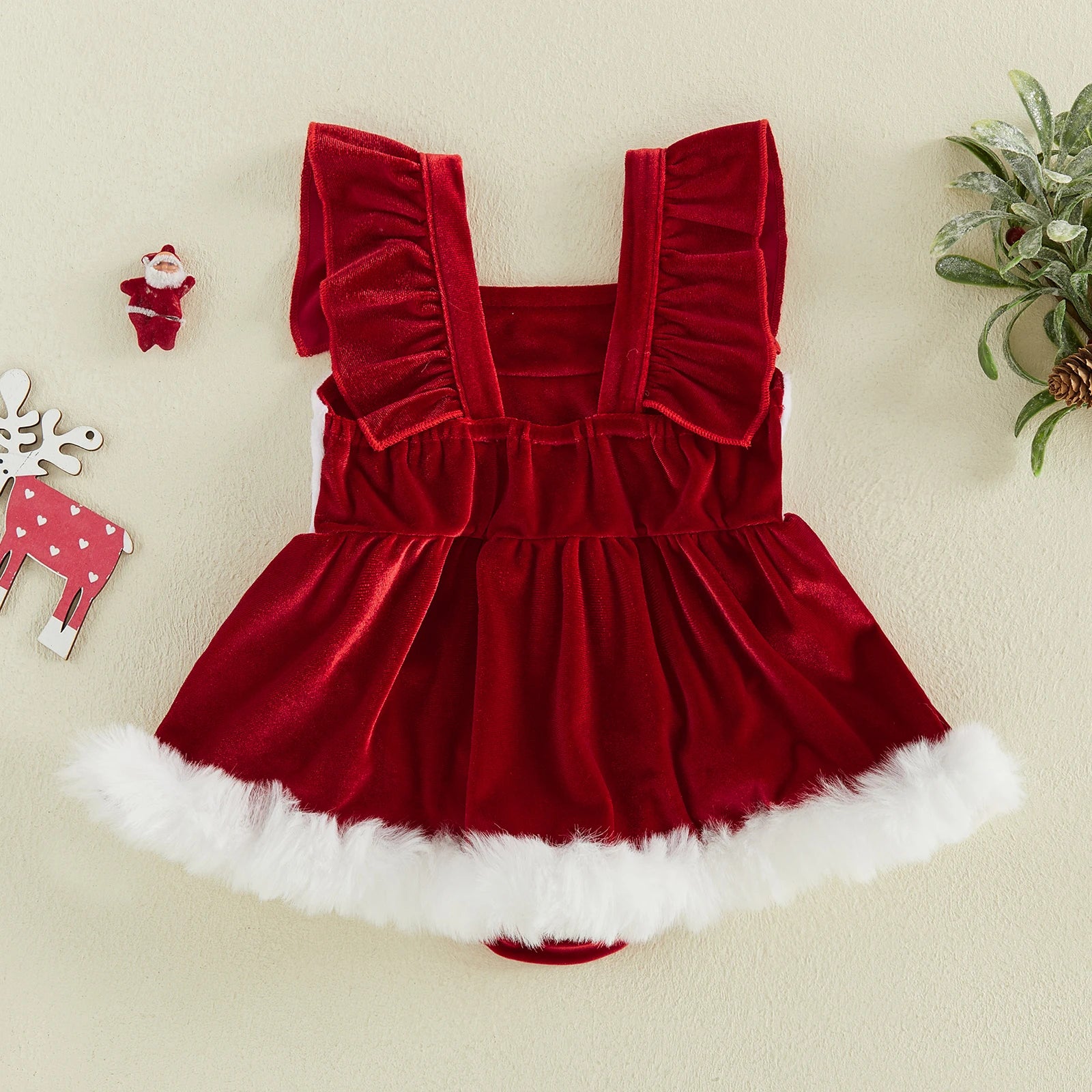 CHRISTMAS Velvet Romper Dress