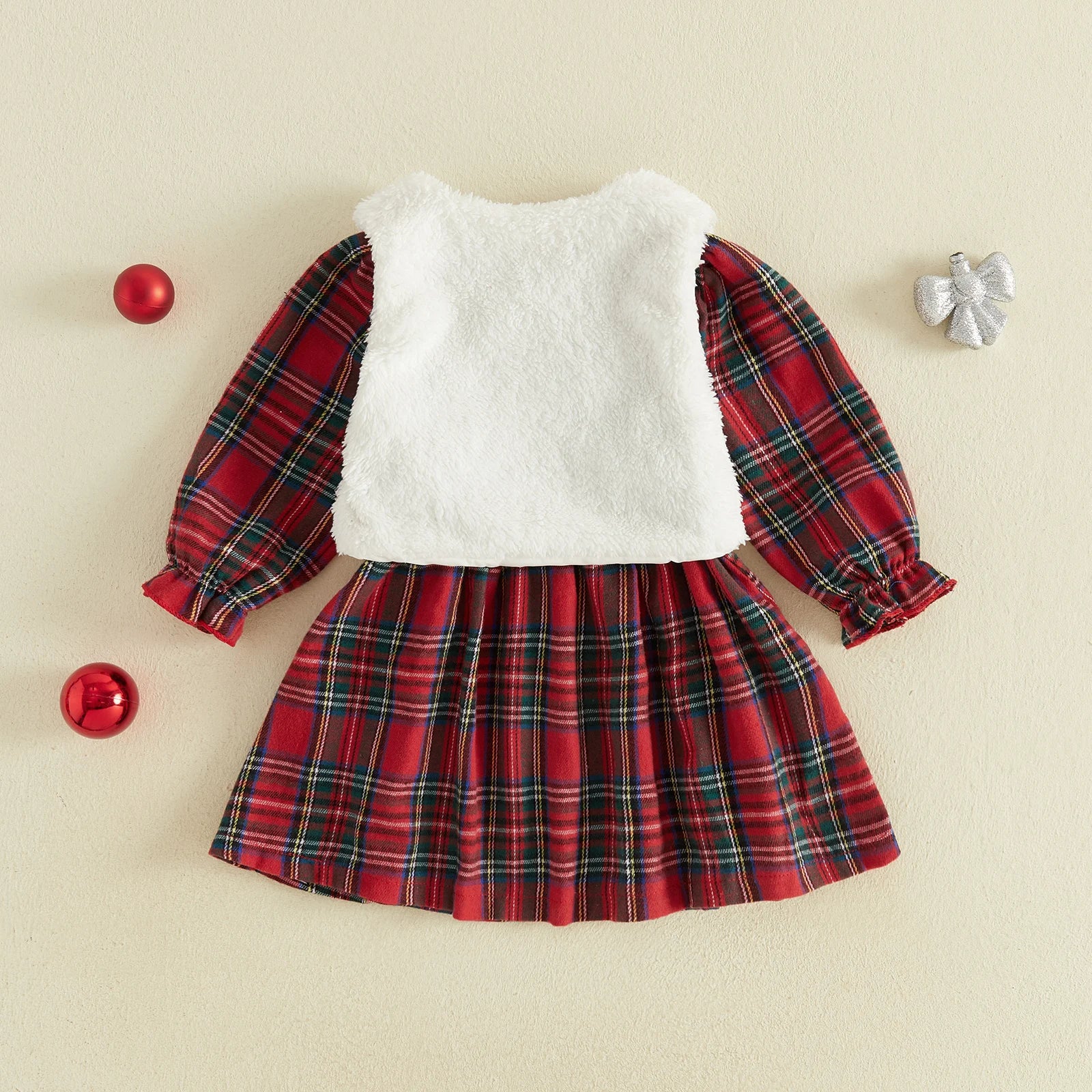 MADELEINE Plaid Dress with Vest