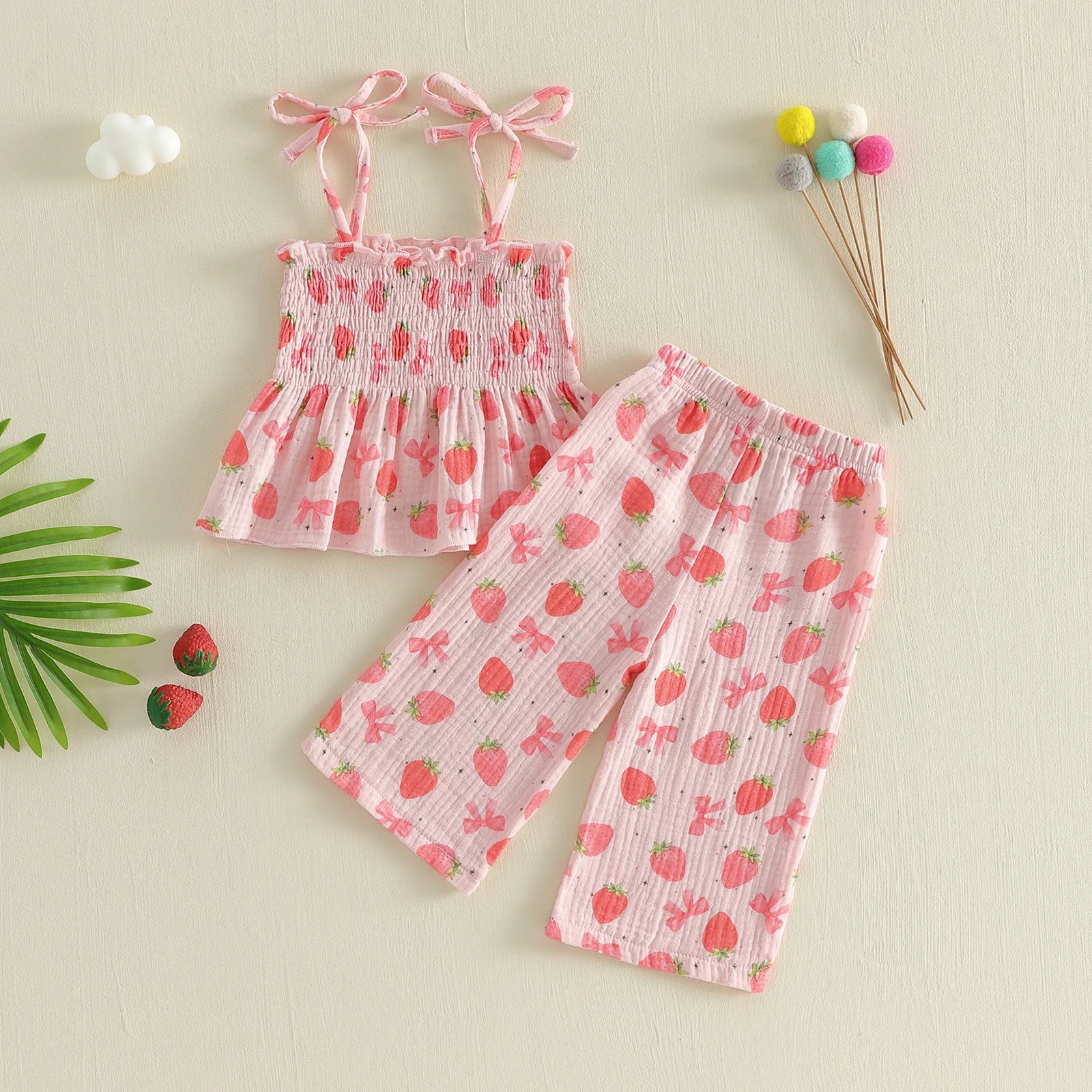 STRAWBERRIES & BOWTIES Smocked Outfit