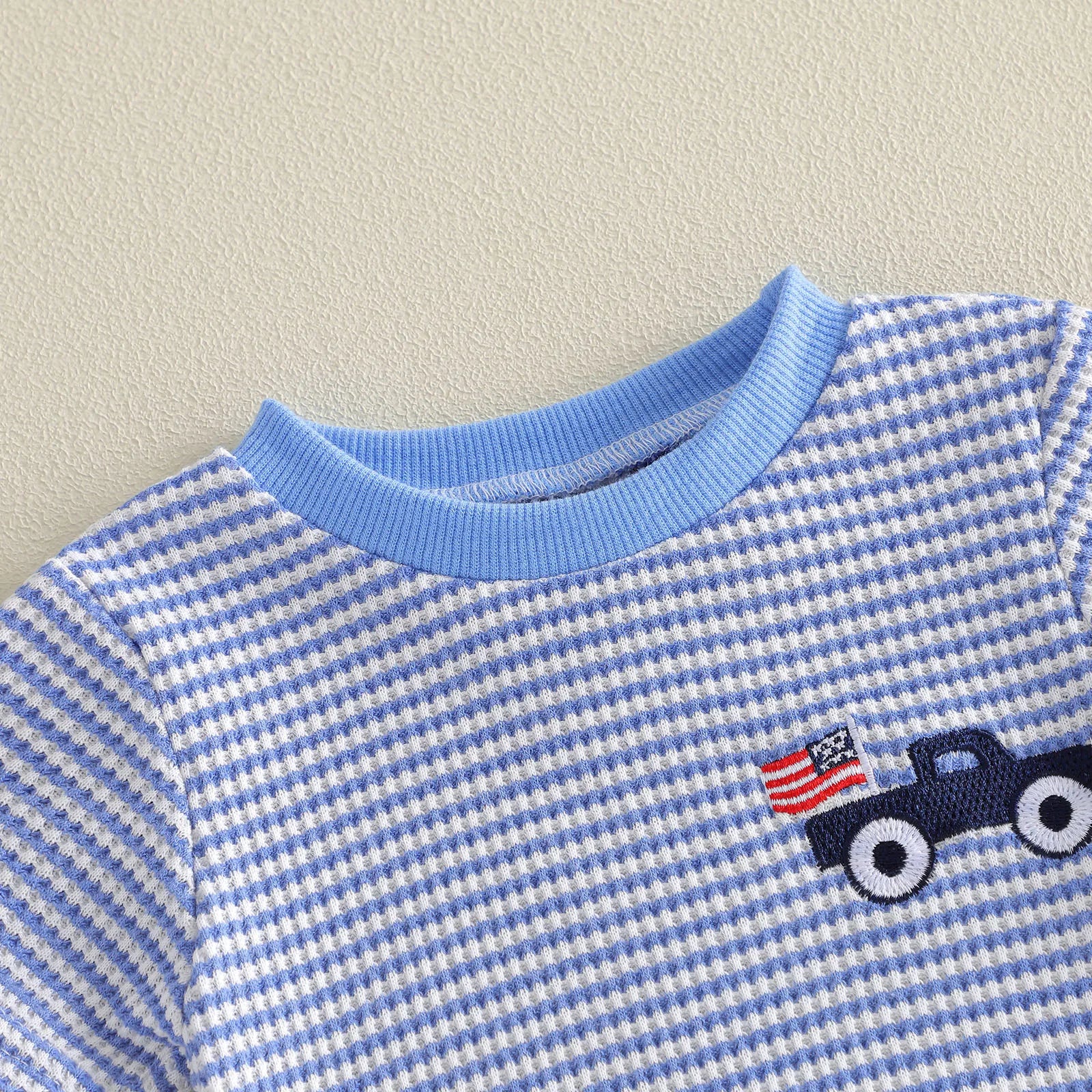 USA TRUCK Striped Onesie