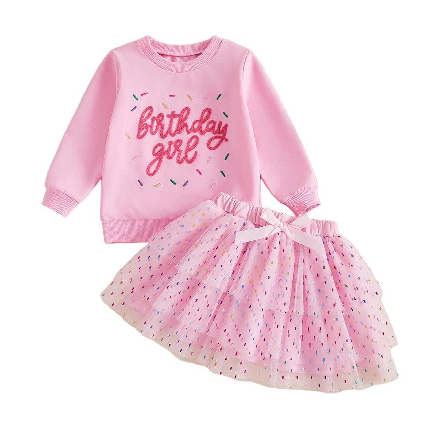 BIRTHDAY GIRL Confetti Skirt Outfit