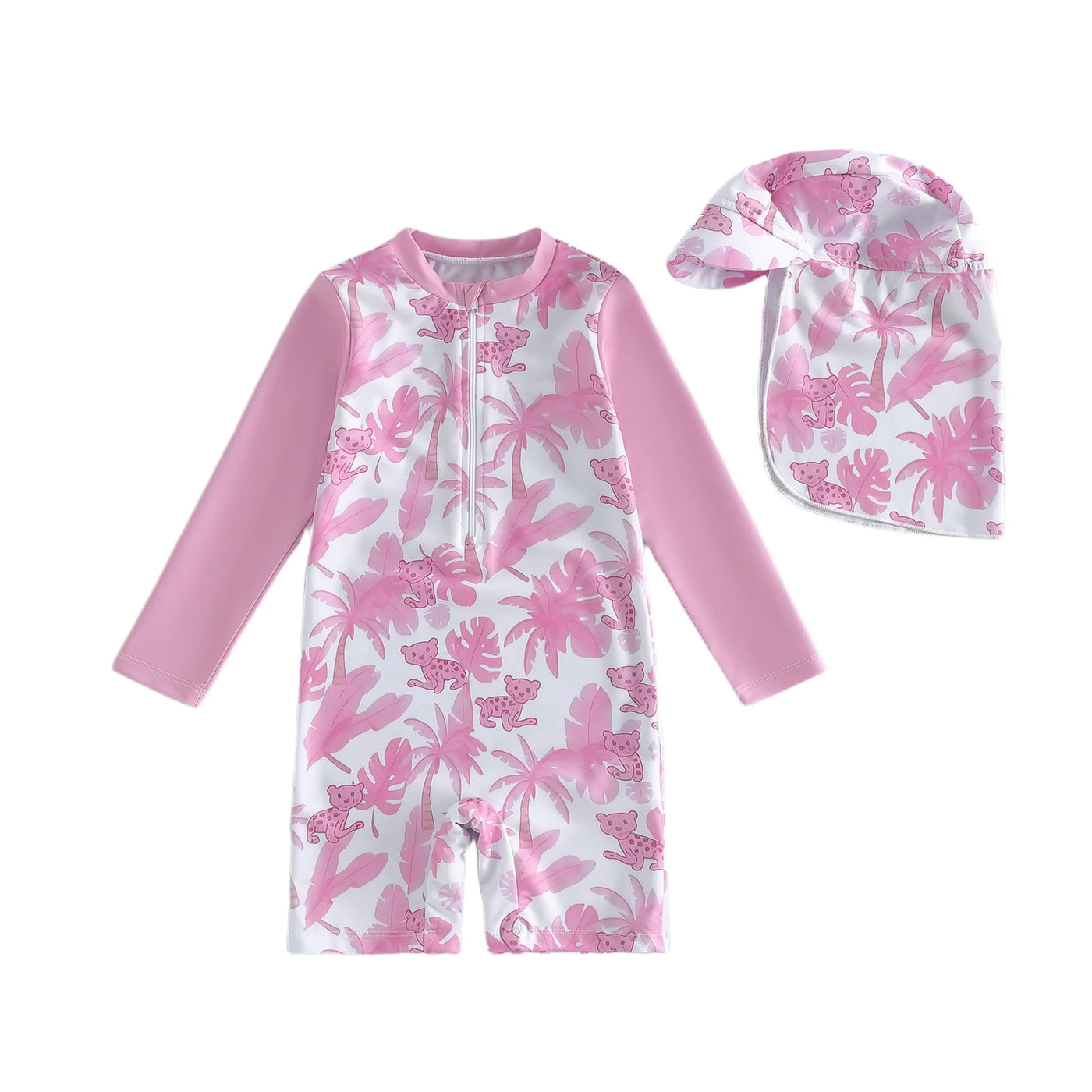 PINK PARADISE Swimsuit with Sun Hat