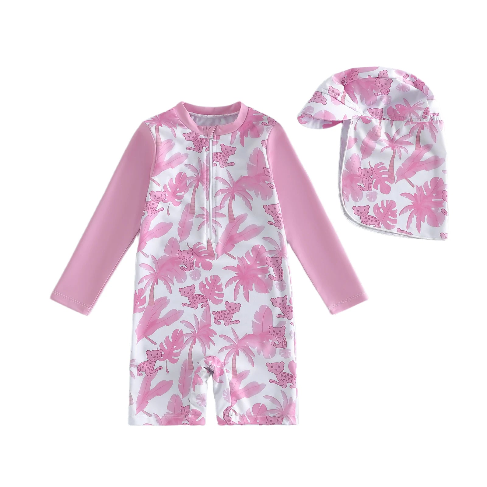 PINK PARADISE Swimsuit with Sun Hat