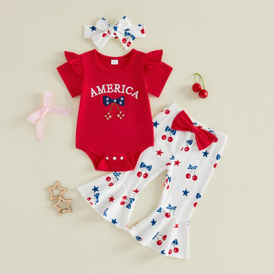 AMERICA Cherry Bellbottom Outfit