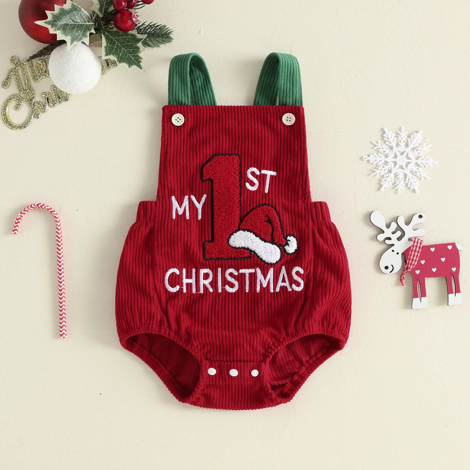 MY FIRST CHRISTMAS Corduroy Romper