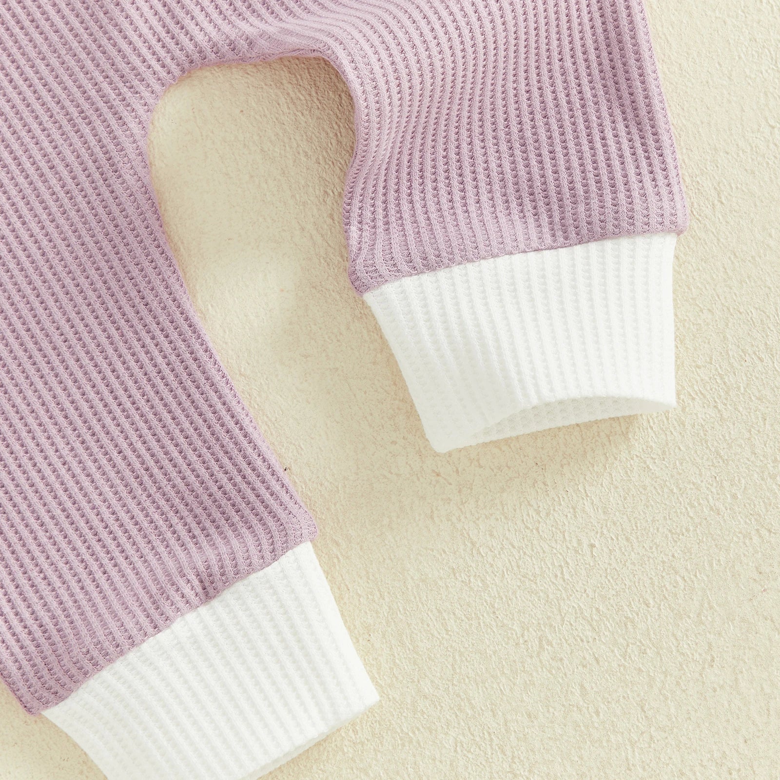 LITTLE SISTER Waffle Knit Ruffle Outfit with Headband