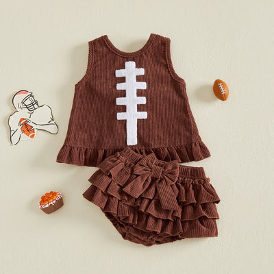BASEBALL Corduroy Ruffle Outfit