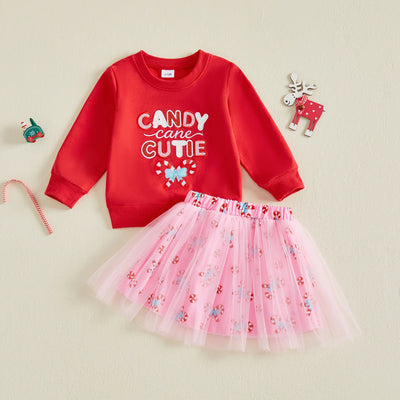 CANDY CANE CUTIE Tulle Skirt Outfit