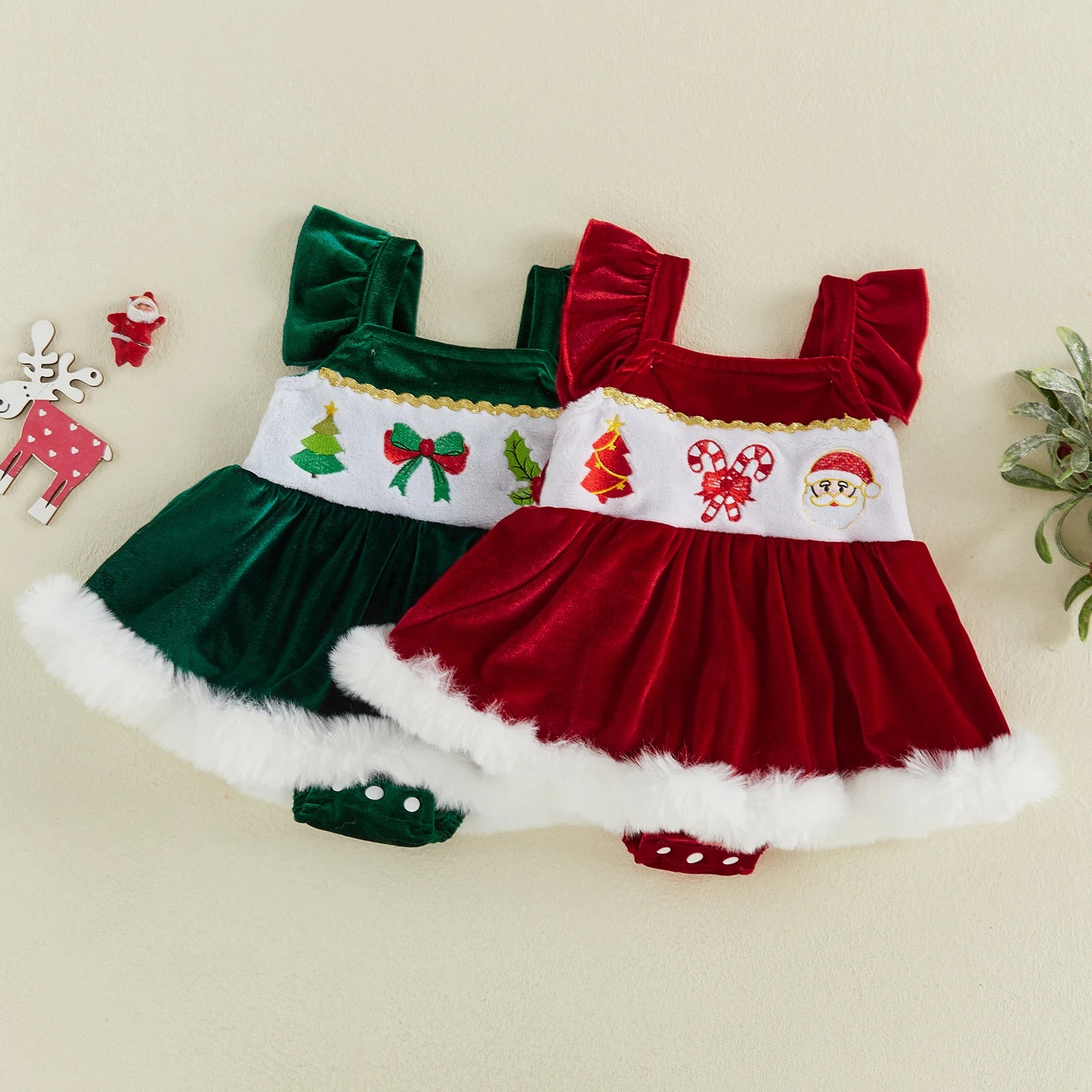 CHRISTMAS Velvet Romper Dress
