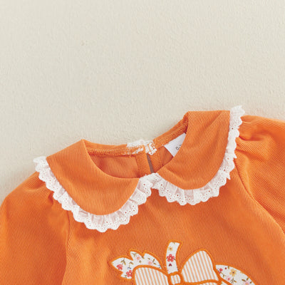 FLORAL PUMPKIN Collar Romper