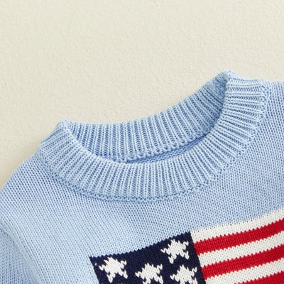 USA FLAG Knitted Romper