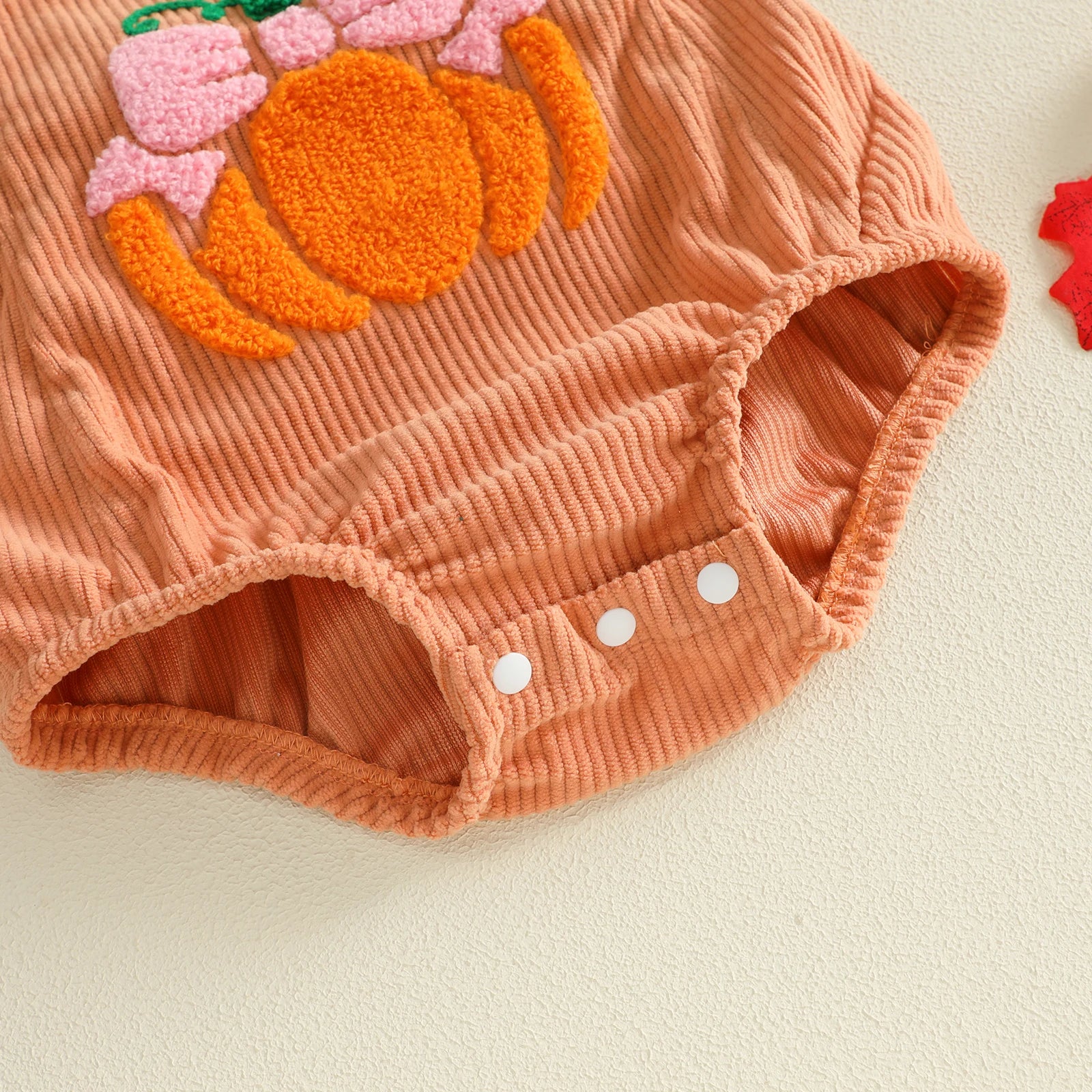 BOWTIE PUMPKIN Corduroy Ruffle Romper