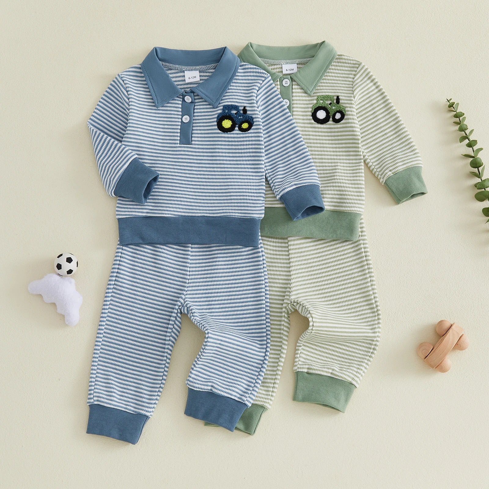 TRACTOR Striped Collared Outfit