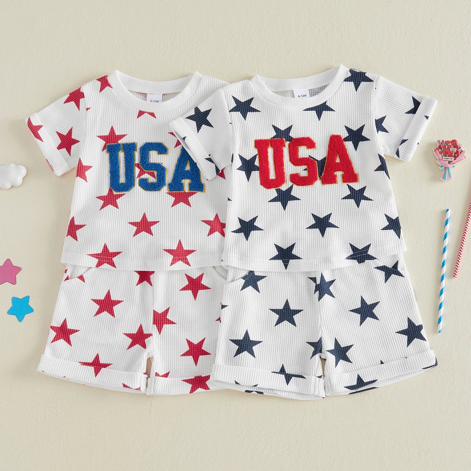 USA STAR White Summer Outfit