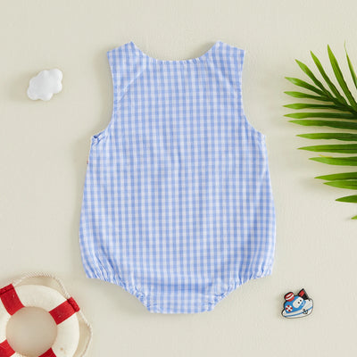COASTAL VIBES Checkered Romper