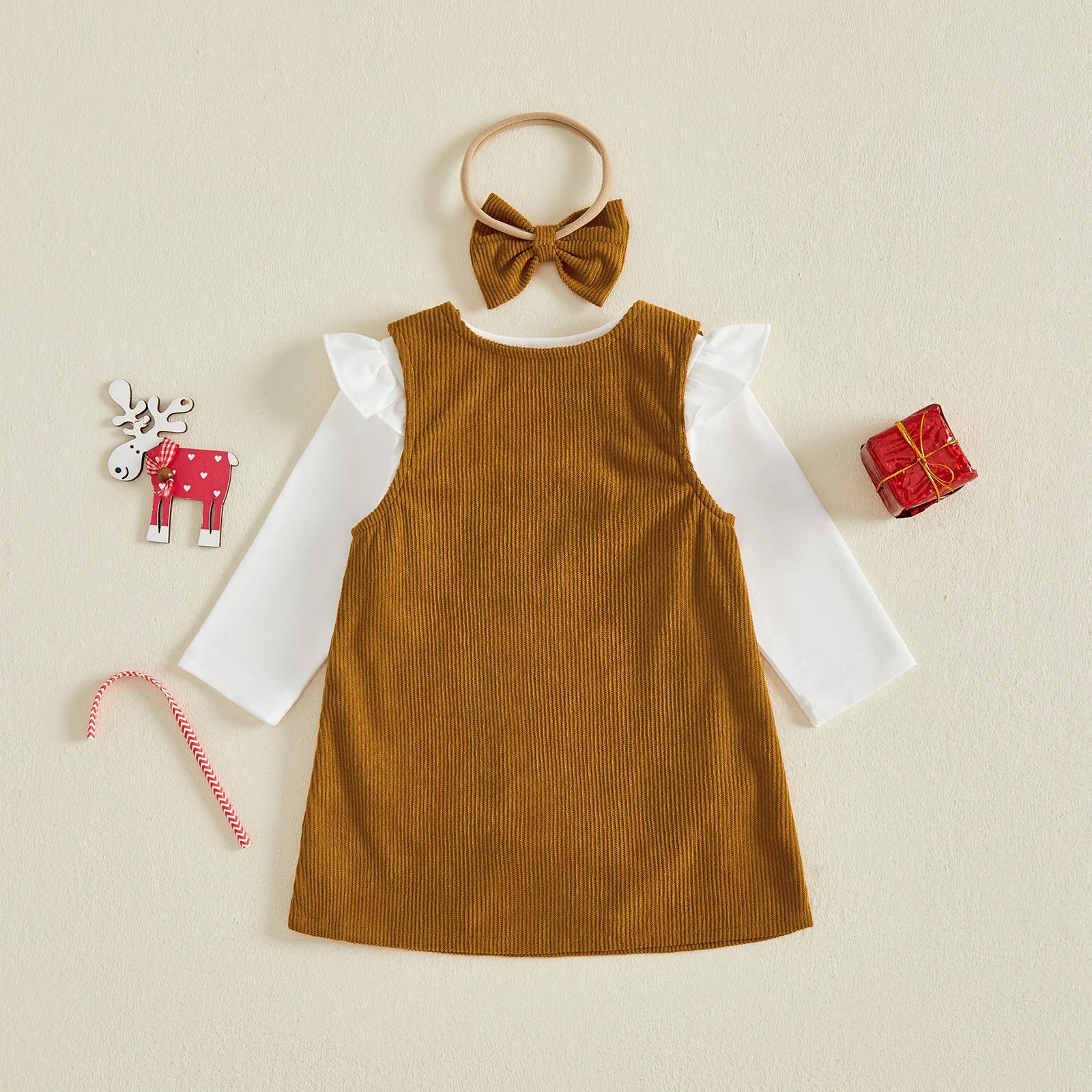 GINGERBREAD GIRL Corduroy Dress Outfit