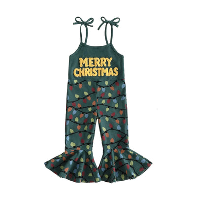 MERRY CHRISTMAS Bellbottom Pull-on Jumpsuit