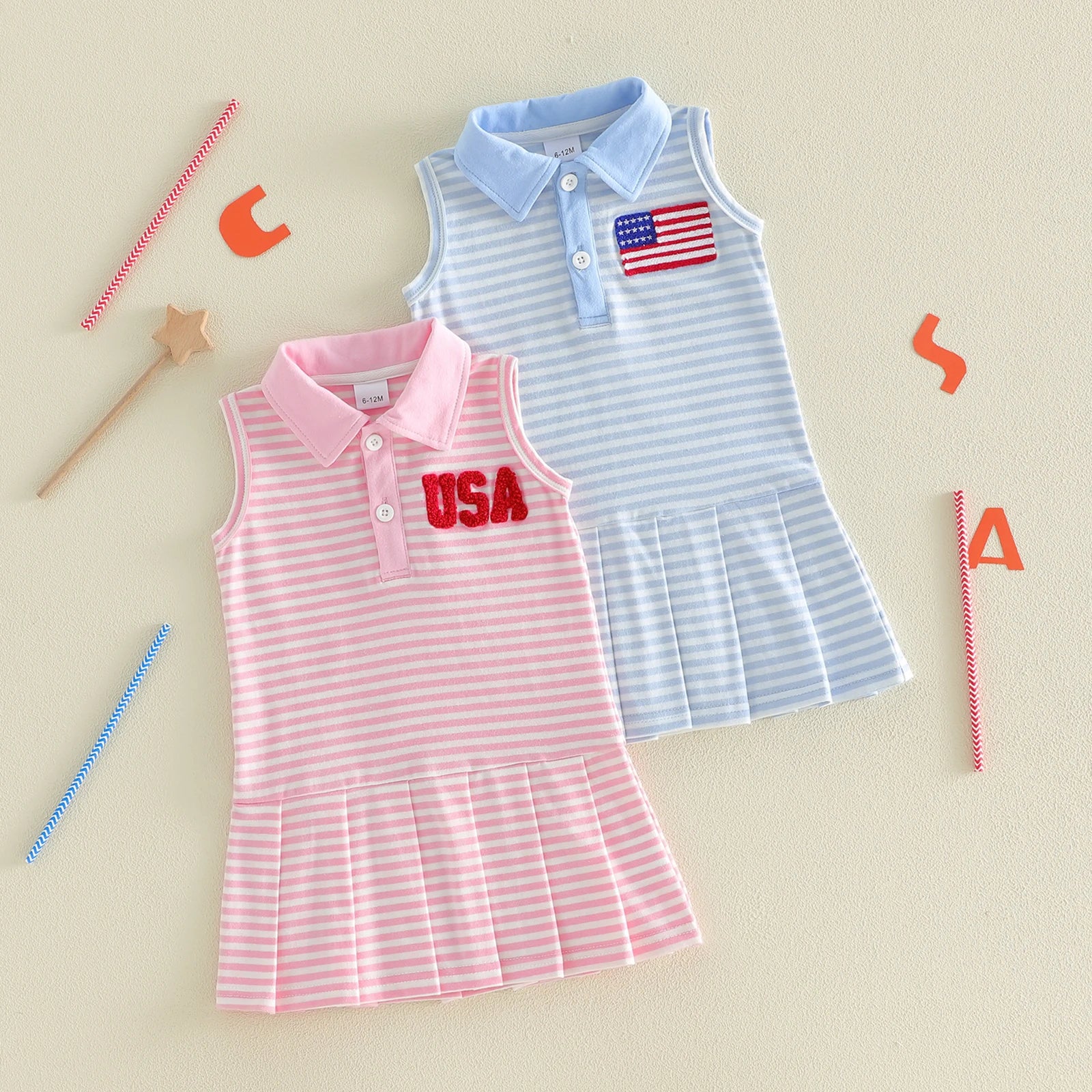 USA Striped Polo Dress