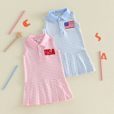 USA Striped Polo Dress