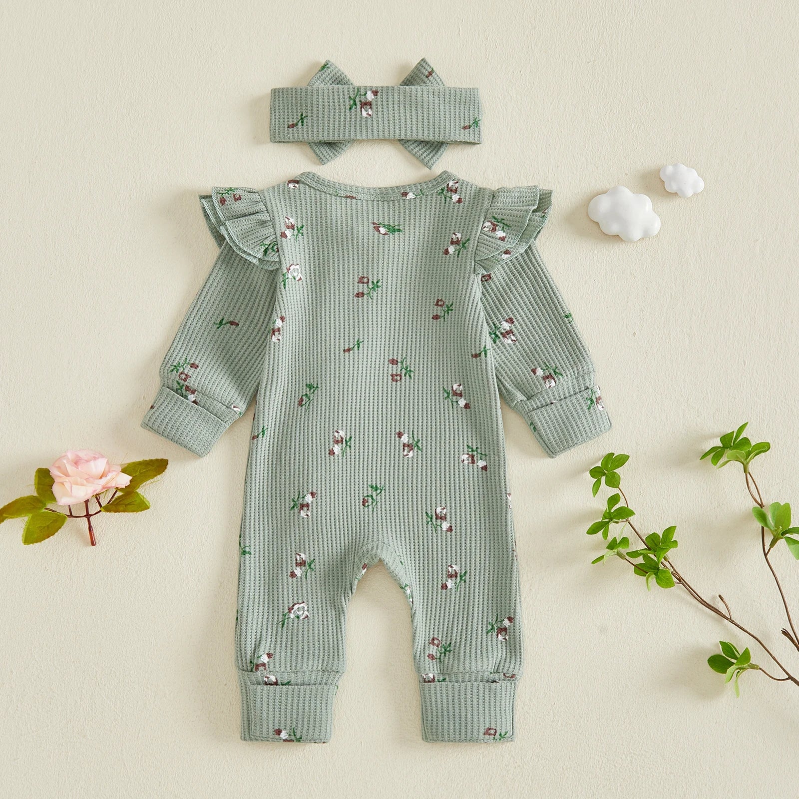 SHAY Floral Ruffle Jumpsuit