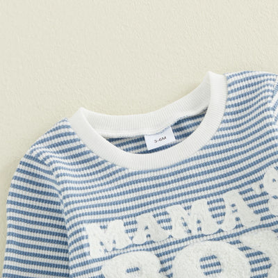 MAMA'S BOY Striped Joggers Outfit