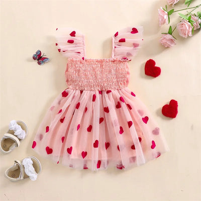 HEARTS Smocked Bowtie Tulle Dress