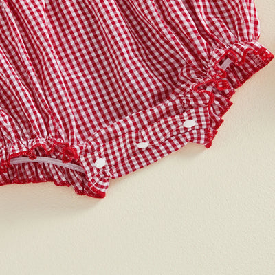 ONE Strawberry Checkered Romper