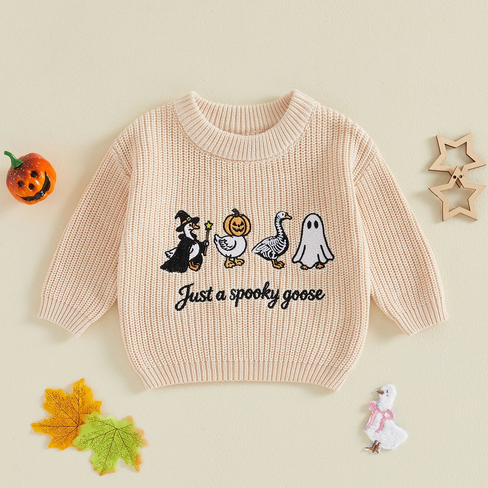 JUST A SPOOKY GOOSE Knitted Sweater