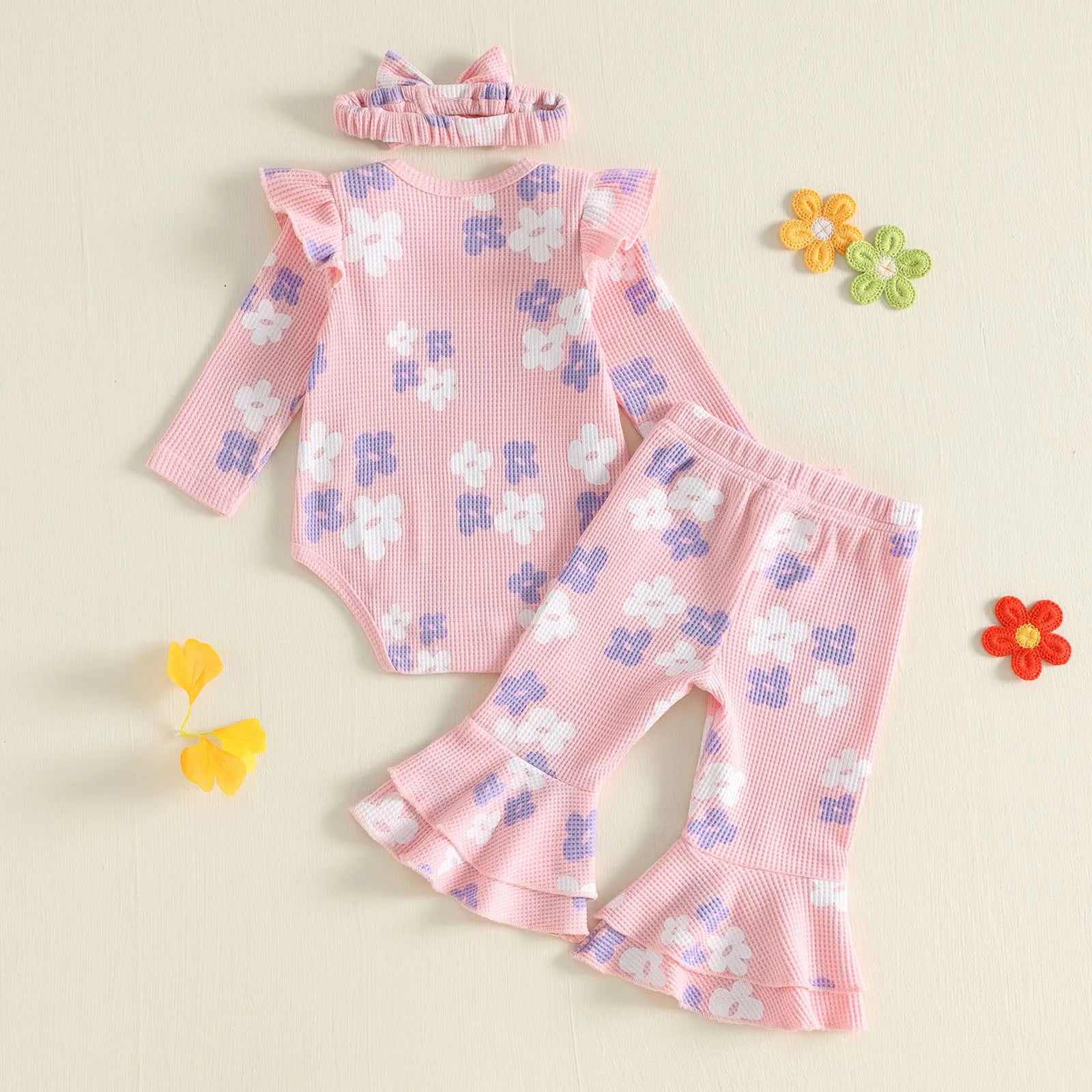 FLOWERS Pink Bellbottom Outfit