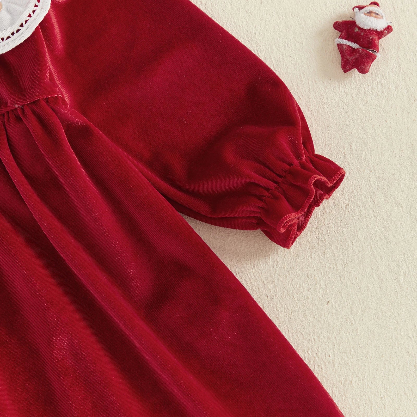 MERRY CHRISTMAS Velvet Collar Dress