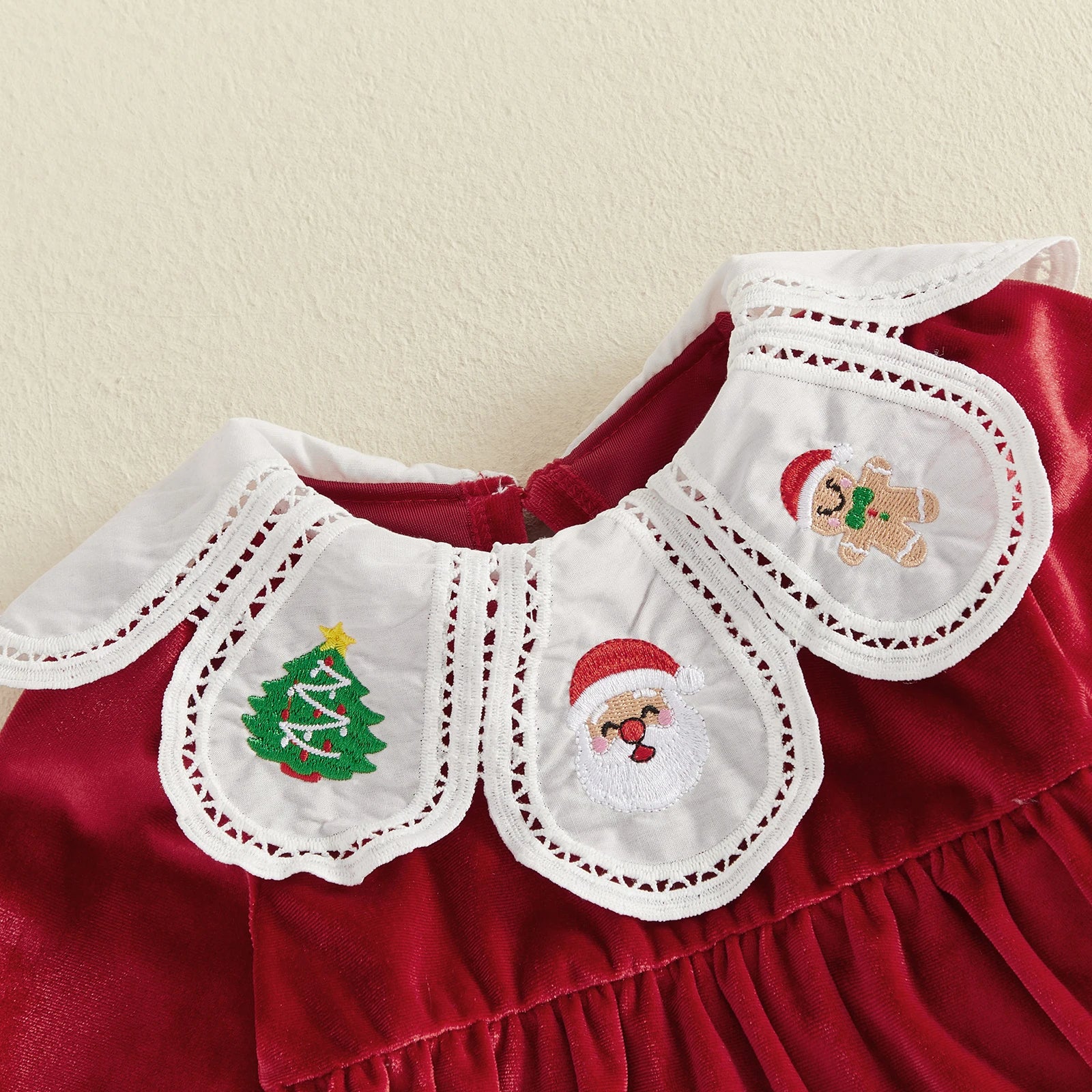 MERRY CHRISTMAS Velvet Collar Dress