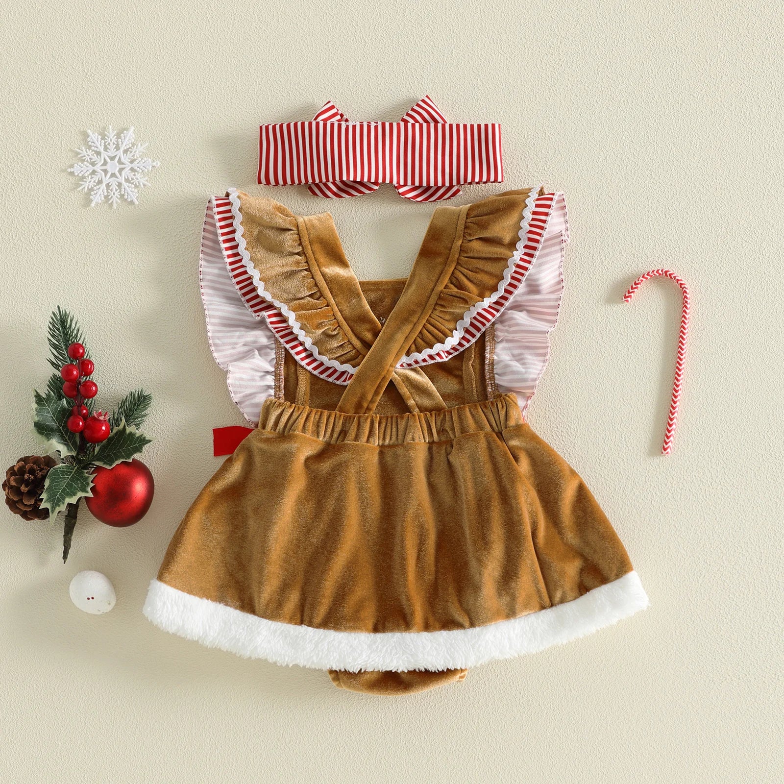 GINGERBREAD GIRL Bowtie Romper