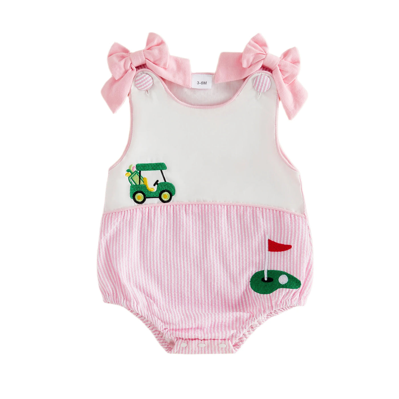 GOLF CART Pink Bowtie Onesie