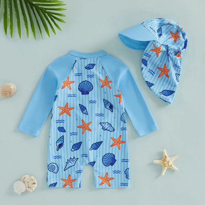 SEA SHELLS Swimsuit with Sun Hat