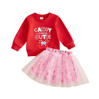 CANDY CANE CUTIE Tulle Skirt Outfit