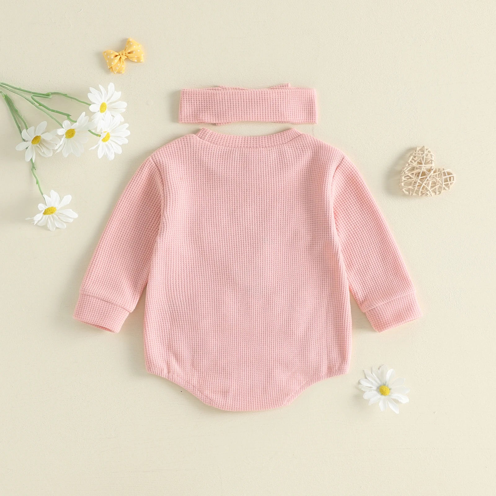 SILLY GOOSE Pink Waffle Knit Outfit