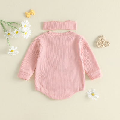 SILLY GOOSE Pink Waffle Knit Outfit