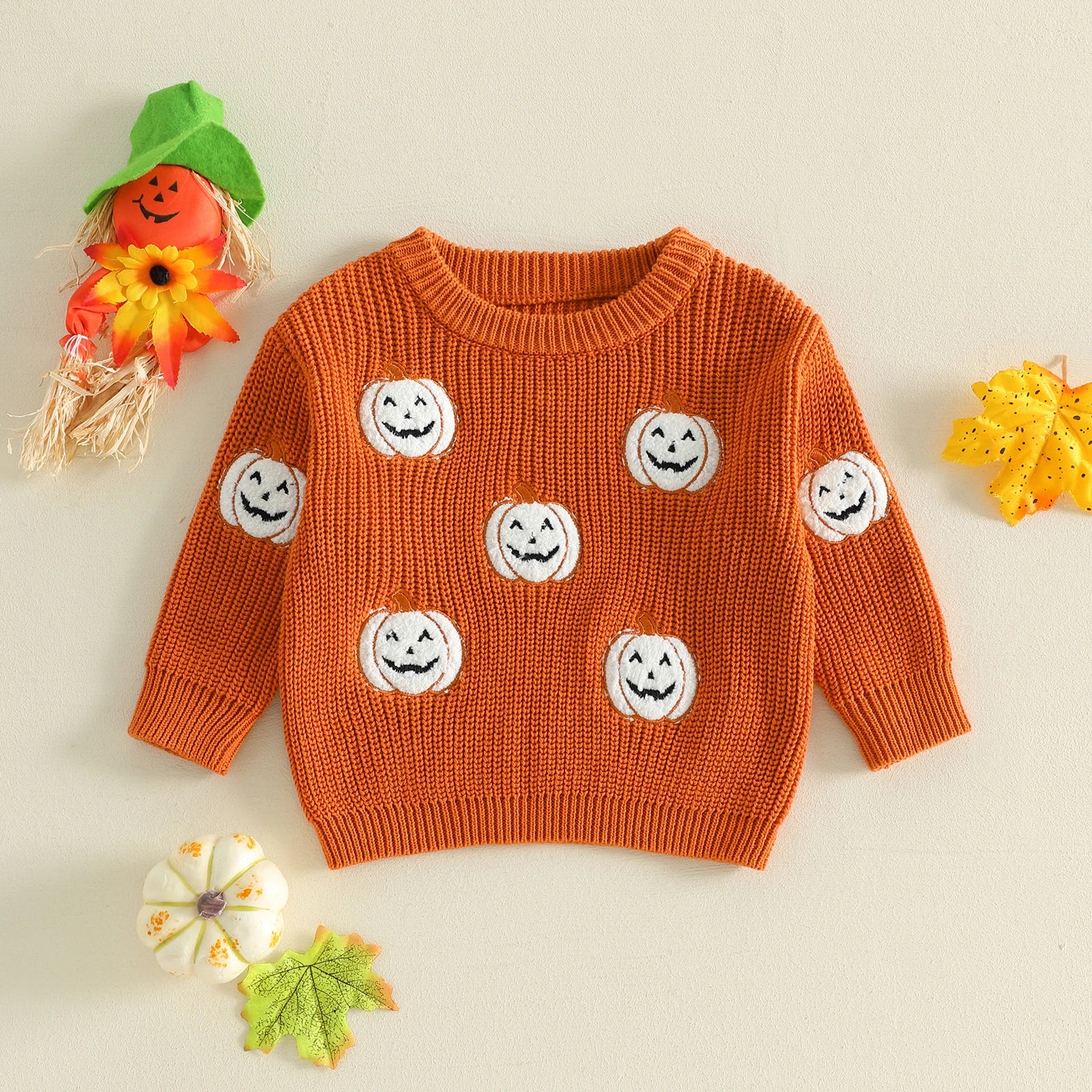 HAPPY PUMPKIN Knitted Sweater