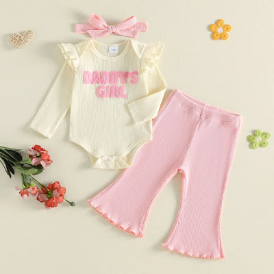 DADDY'S GIRL Ribbed Bellbottom Outfit