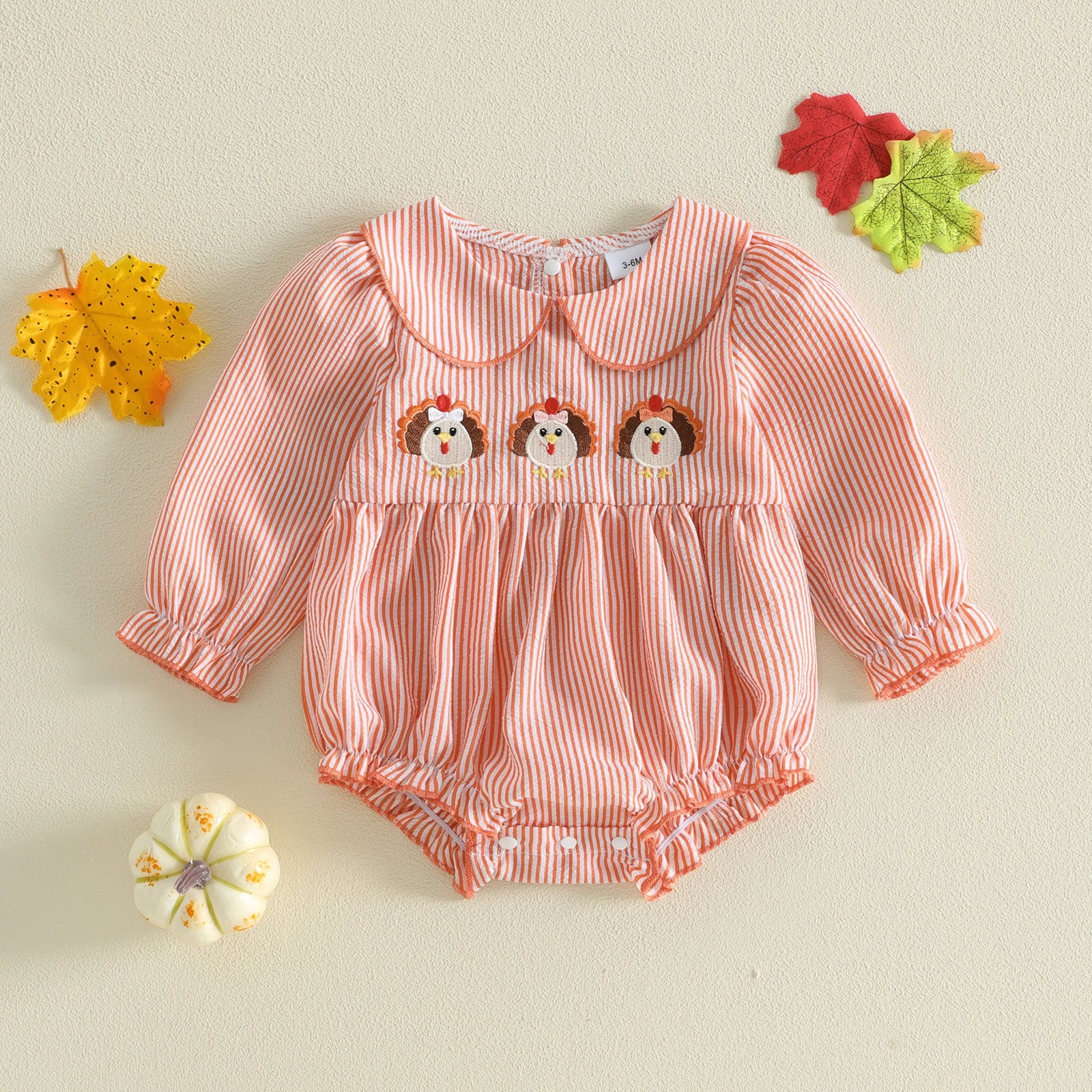 LITTLE TURKYS Collar Romper