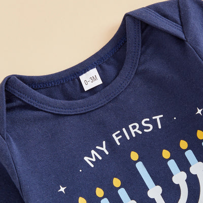 MY FIRST HANUKKAH Blue Outfit