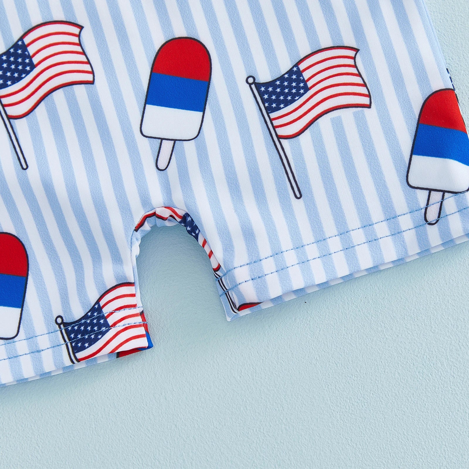 RED WHITE AND BLUE POPSICLE Swimsuit with Sun Hat