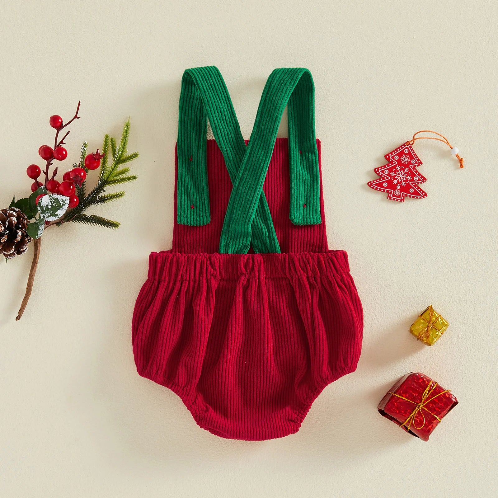 MY 1ST CHRISTMAS Santa Hat Corduroy Romper