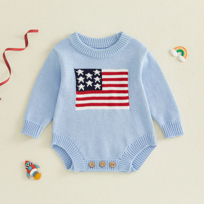 USA FLAG Knitted Romper
