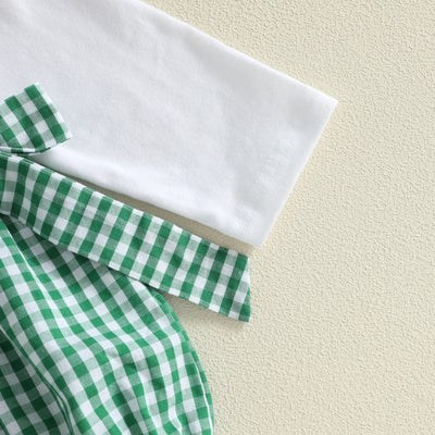 CHRISTMAS TREE Green Checkered Romper