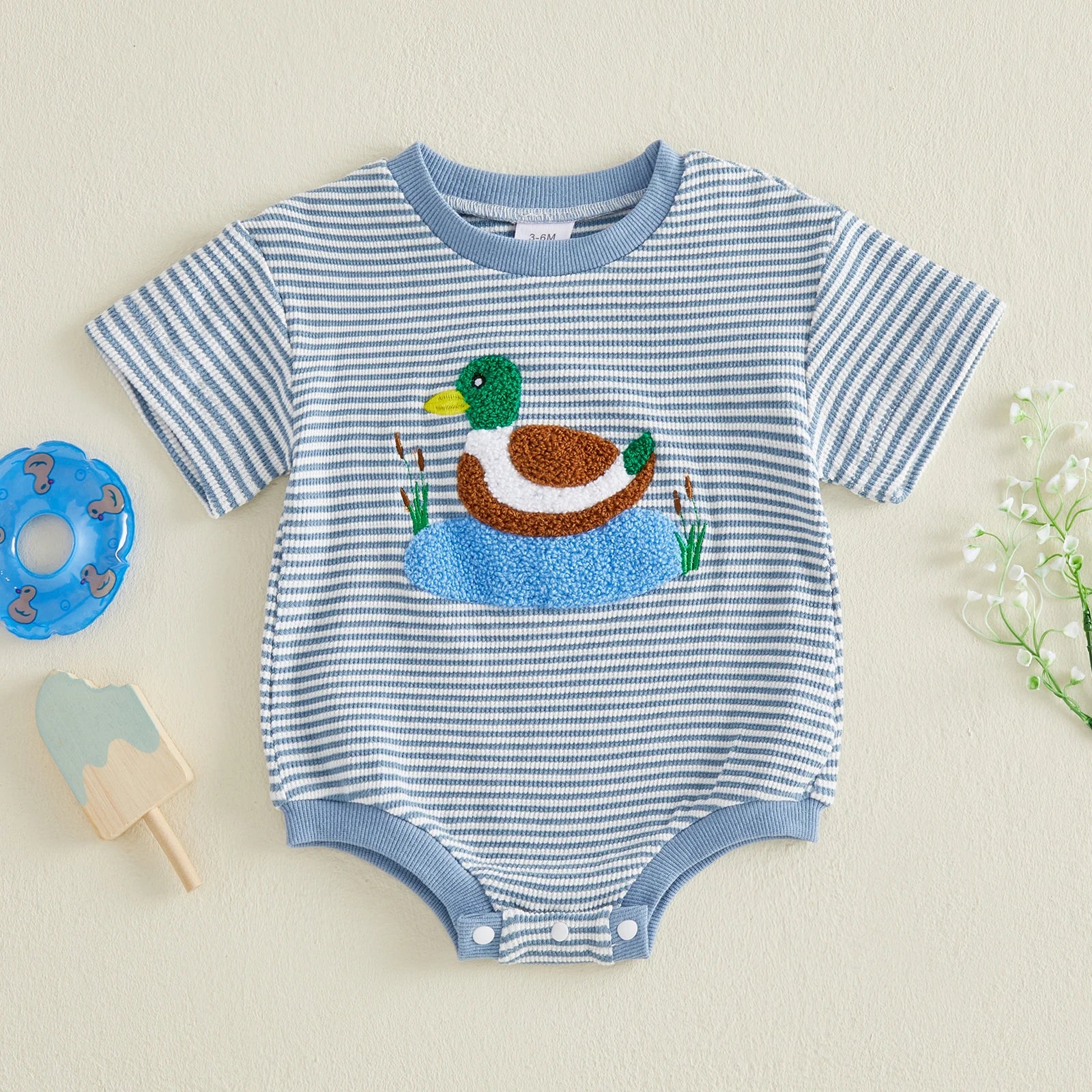 DUCK Striped Onesie